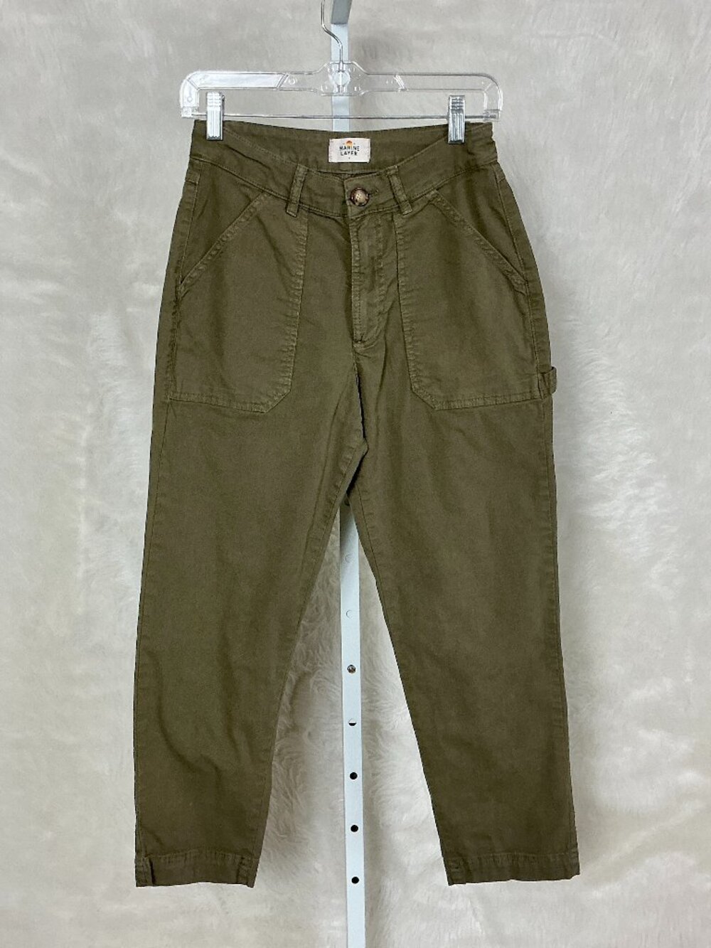Marine Layer Green Maya Slim Straight Tapered Ankle Utility Pants 6